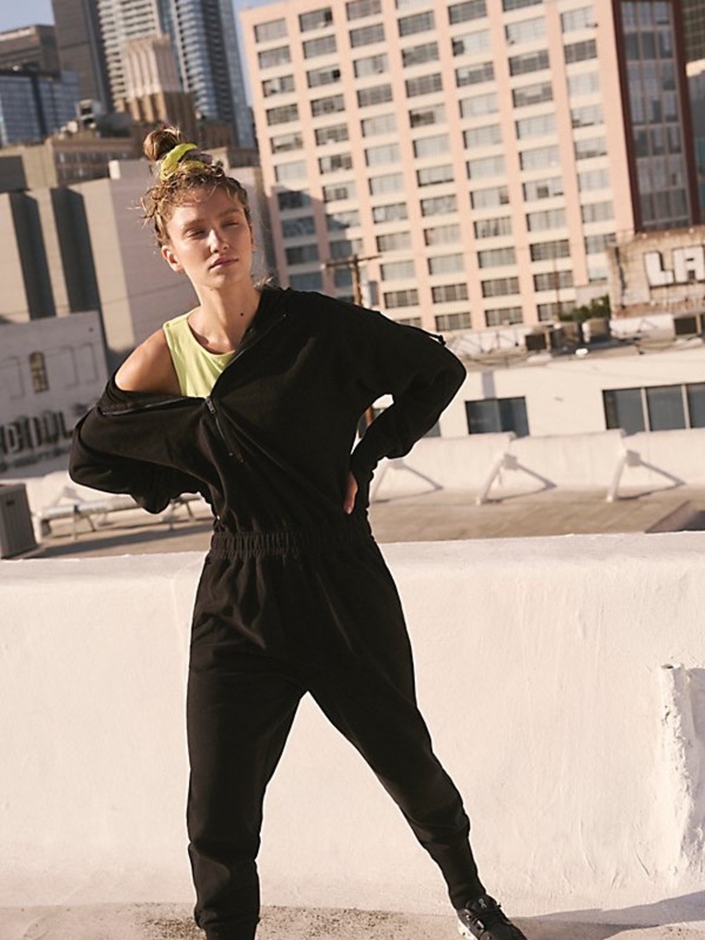 Free People Training Day Jumpsuit in Black sz XS